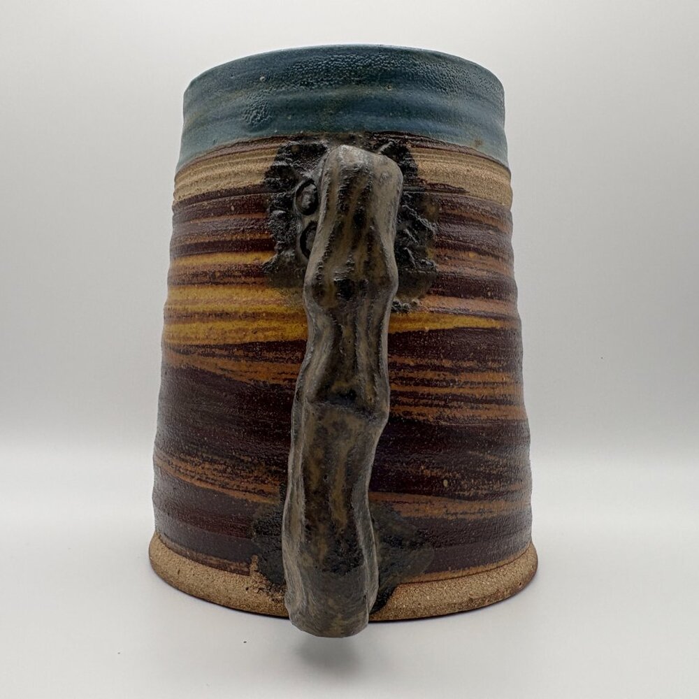 Canadian Rustic Vintage Pottery Tankard Earthtone Stoneware Mug  (SKU: 283MI) - Picture 2 of 10